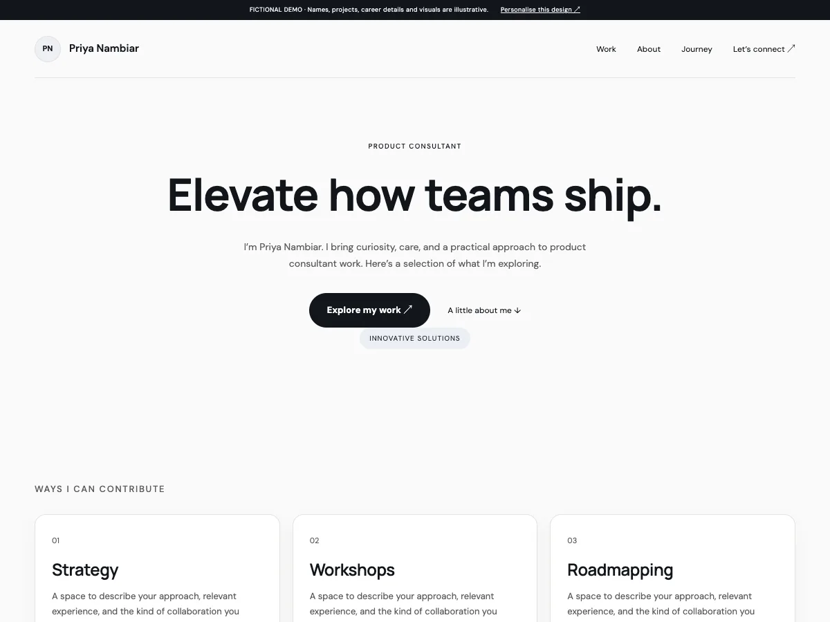 Agency Landing desktop demo