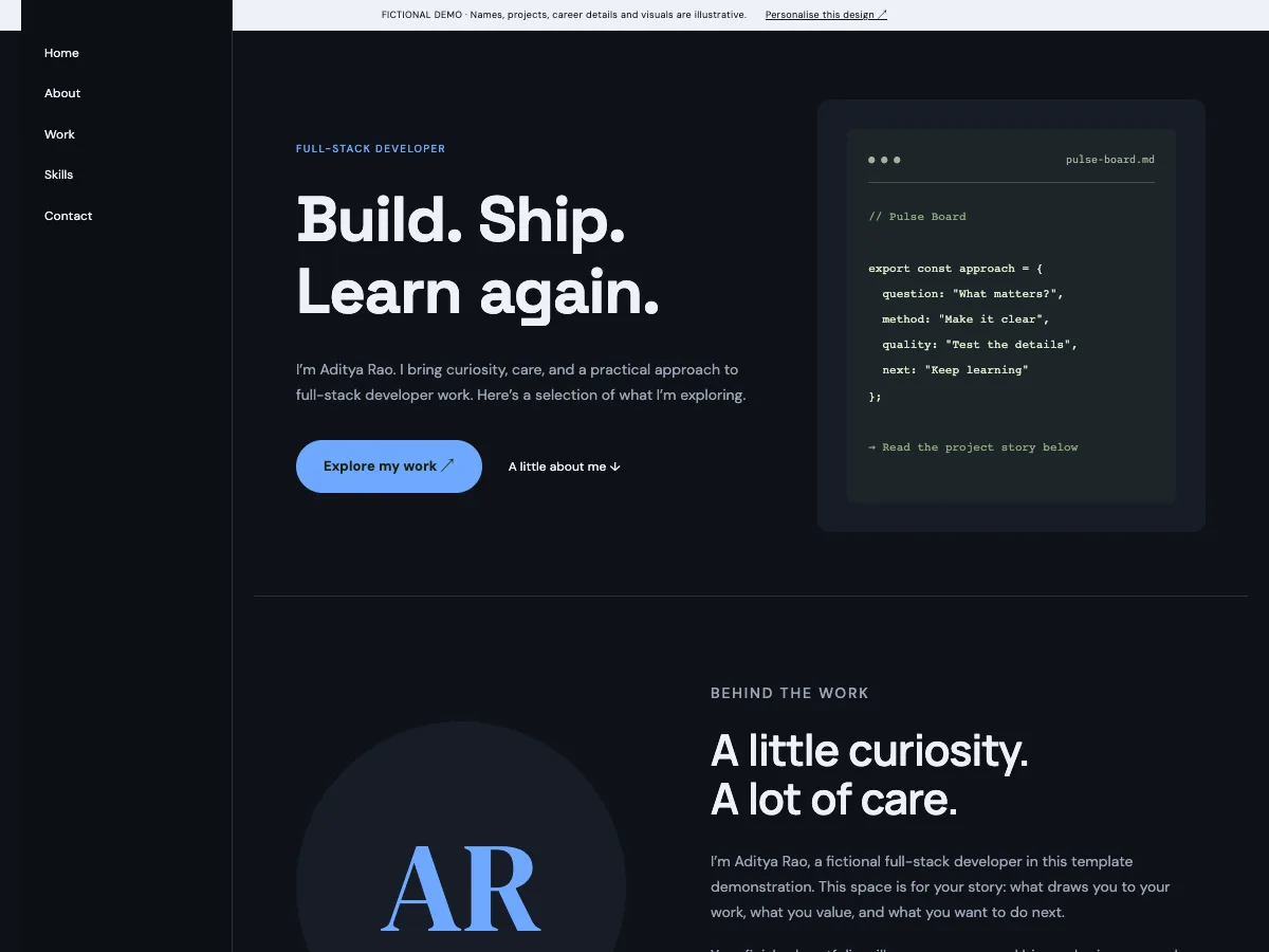 Sidebar Folio desktop demo