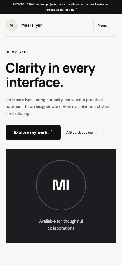 Split Portrait mobile demo